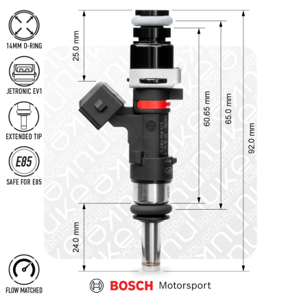 Bosch injector 627cc, 65mm (EV14L), 4pcs flow matched