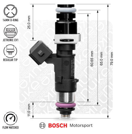 Bosch injector 2200cc NGI2, 65mm (EV14L), 4pcs flow matched