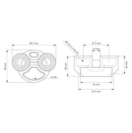 CFC Unit Stubli connector, dual AN-12